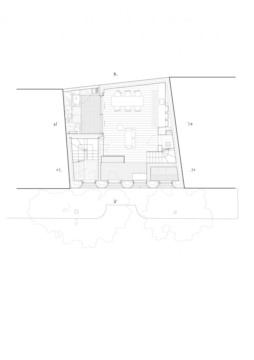 Ground floor plan of Hercules Street housing project by Parti