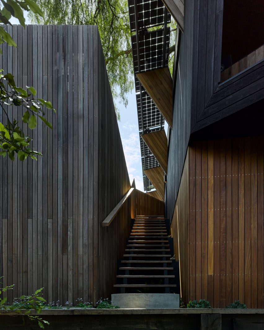 Steps up to Pepper Tree Passive House by Alexander Symes