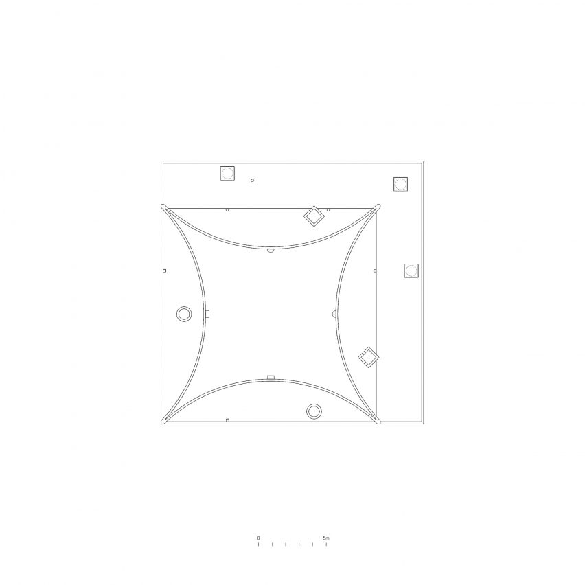Roof plan of Raem House by Pezo von Ellrichshausen