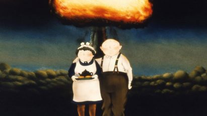 Two illustrated figures from When The Wind Blows by Raymond Briggs