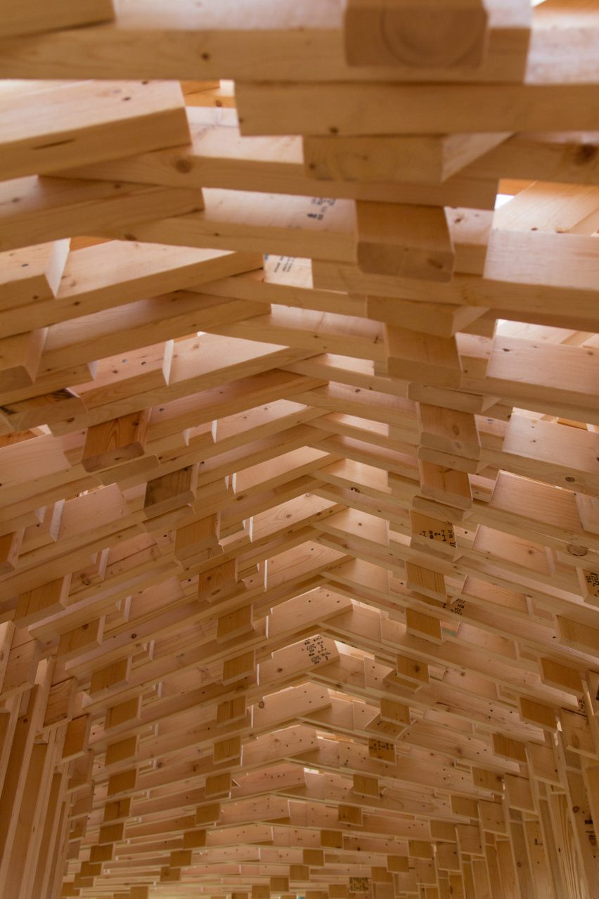Detail of Aerial view of Robotically Fabricated Structure