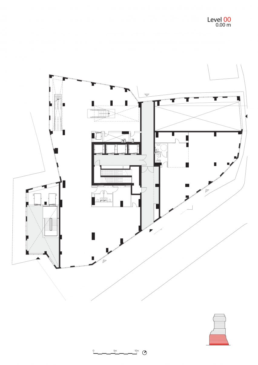 Example floor plan of Skanderbeg Building by MVRDV