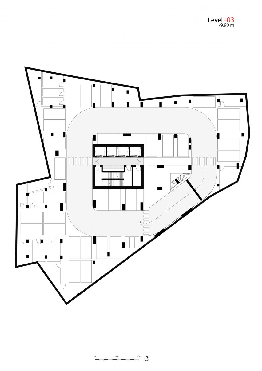 Example floor plan of Skanderbeg Building by MVRDV