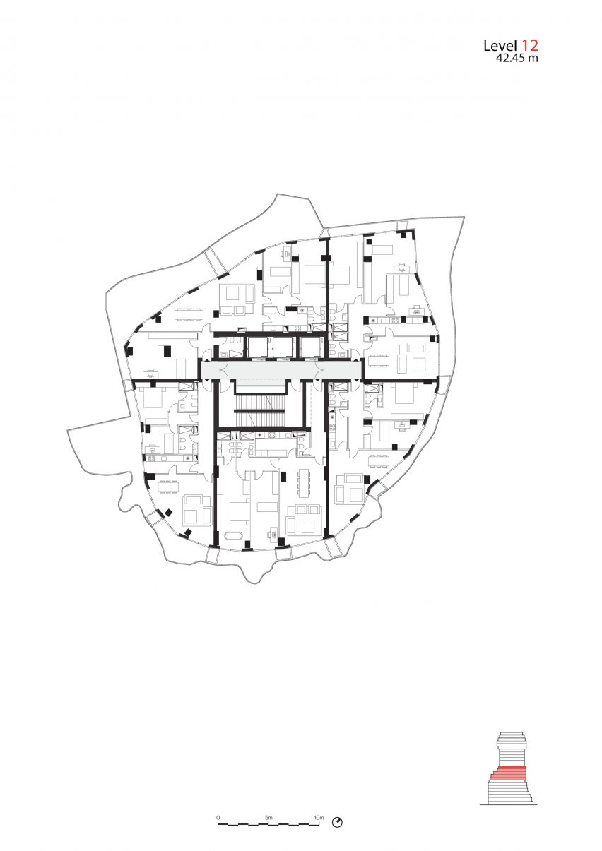 Example floor plan of Skanderbeg Building by MVRDV