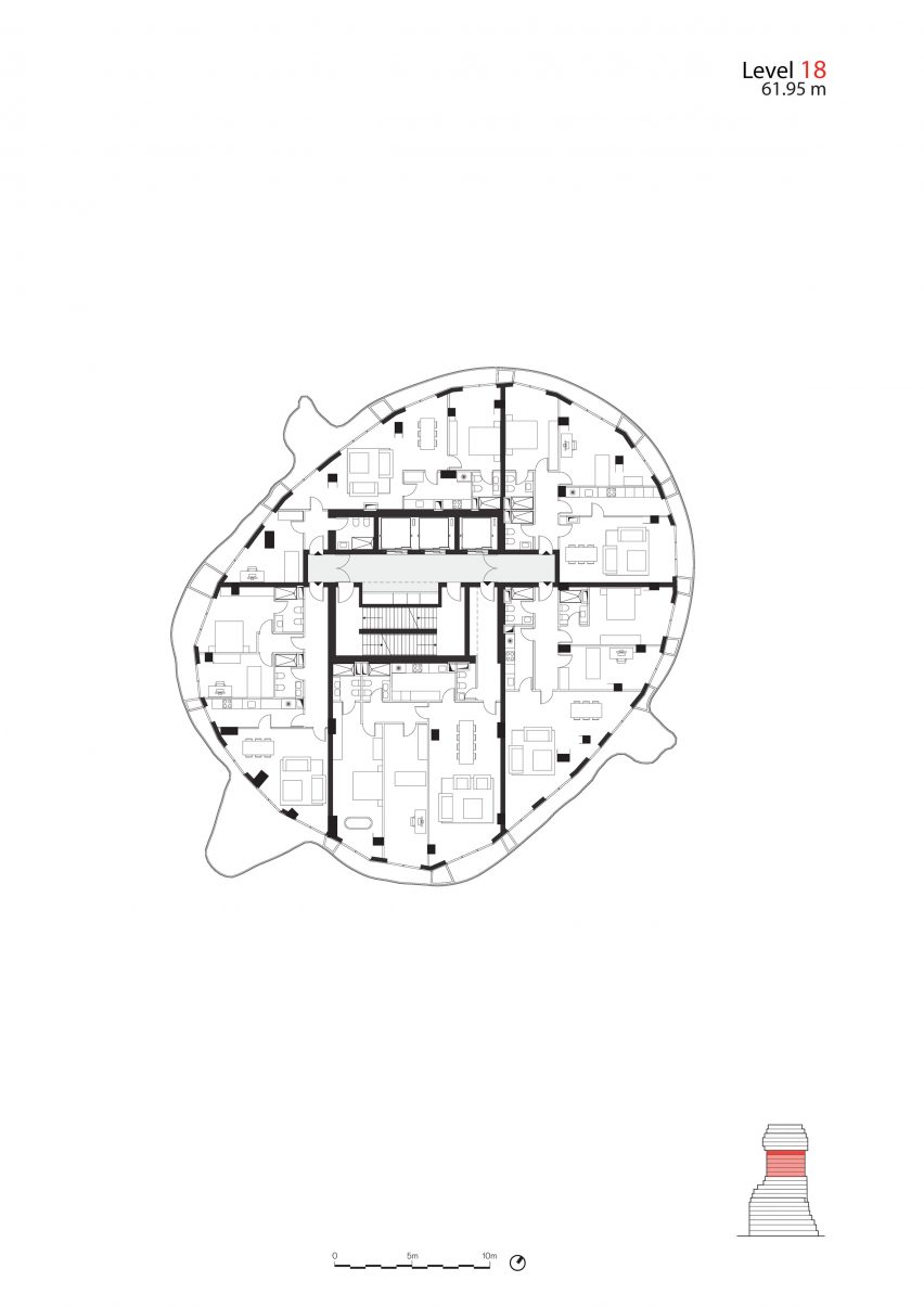 Example floor plan of Skanderbeg Building by MVRDV