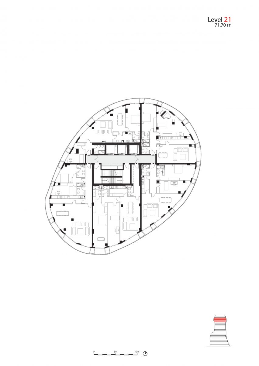 Example floor plan of Skanderbeg Building by MVRDV