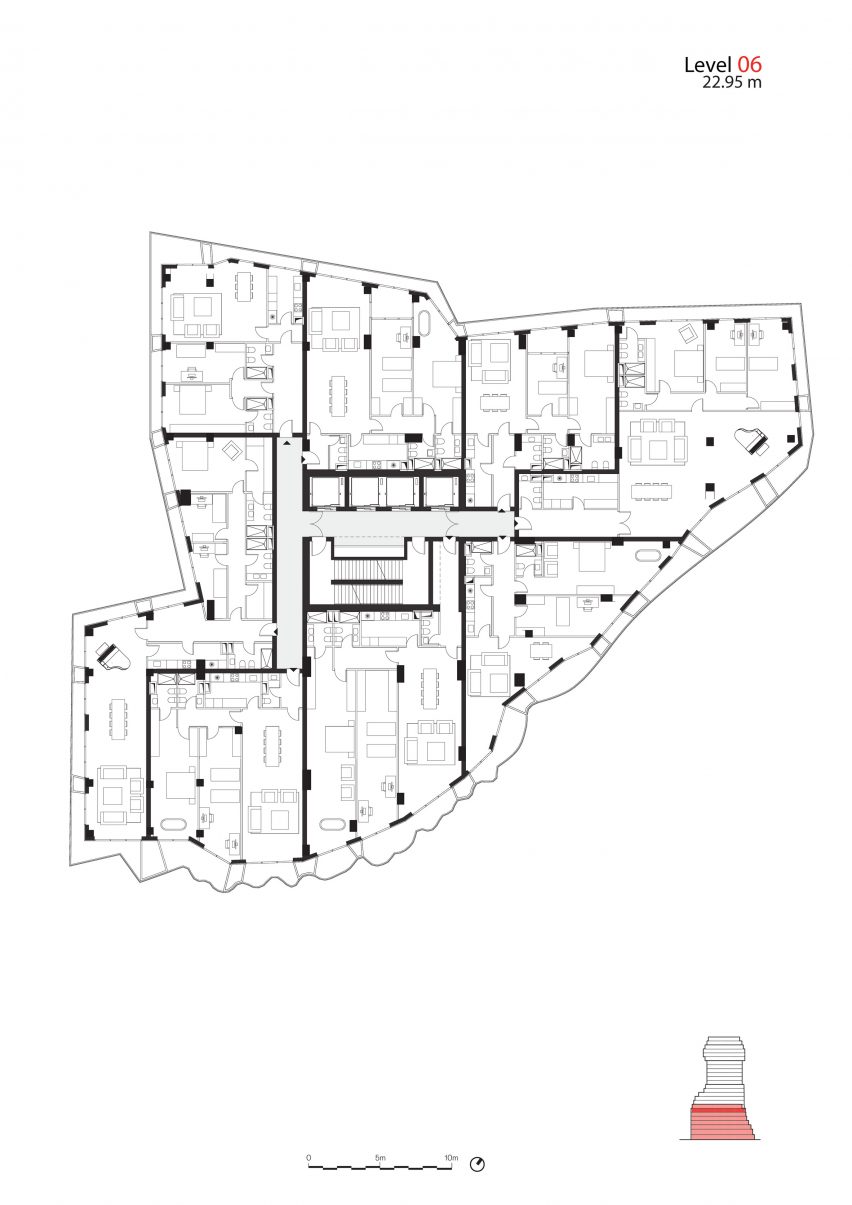 Example floor plan of Skanderbeg Building by MVRDV