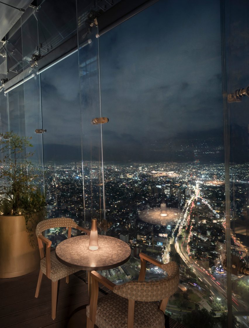 Sordo Madaleno Arquitectos creates courtyard restaurant at the top of a skyscraper