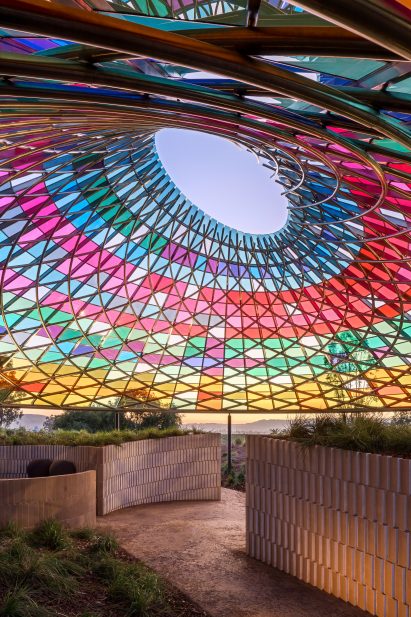Image of the conical glass canopy and circular opening