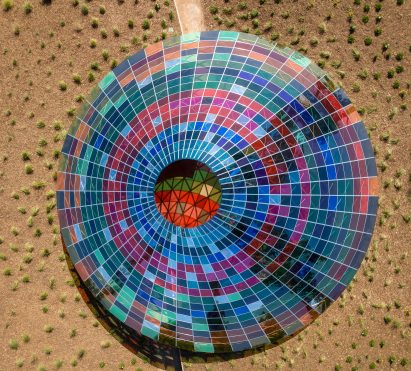 Aerial image of the top of the Vertical Panorama Pavilion