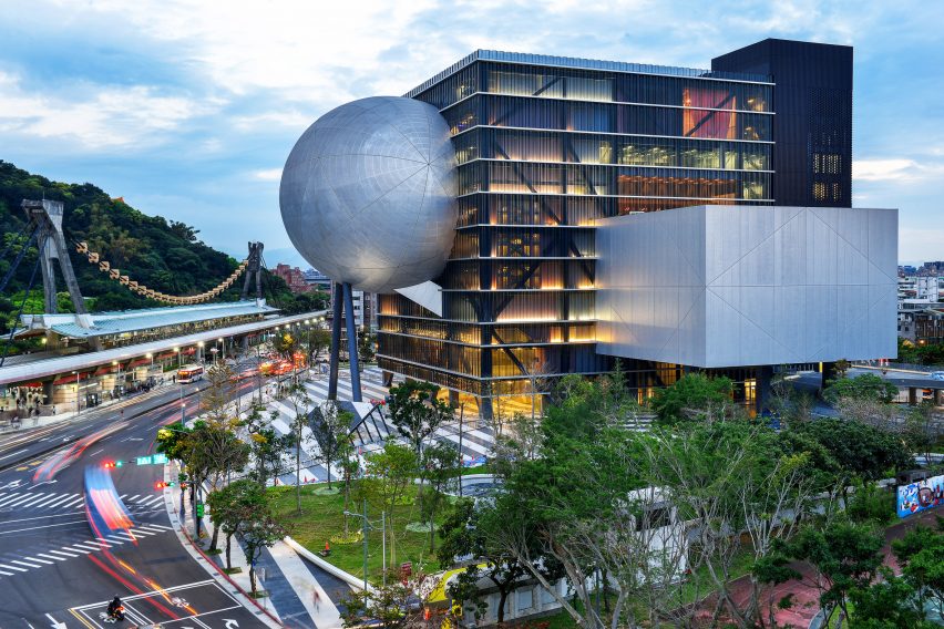 Exterior of the Taipei Performing Arts Center by OMA in Taiwan