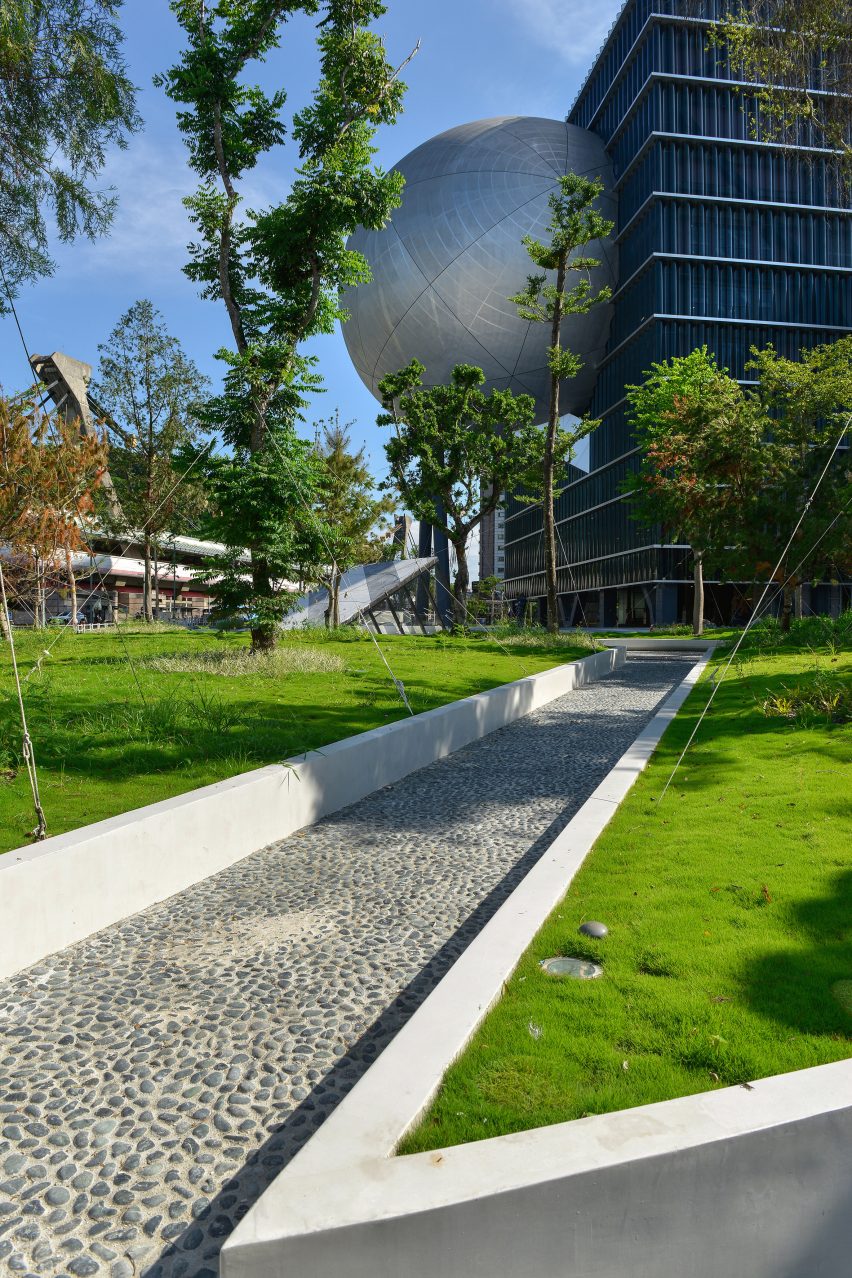 Exterior of the Taipei Performing Arts Center by OMA in Taiwan