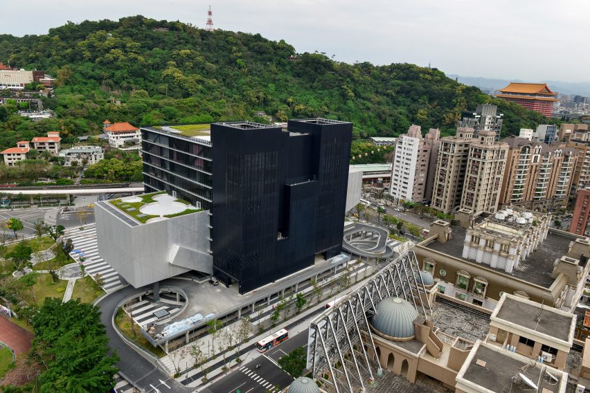 Exterior of the Taipei Performing Arts Center by OMA in Taiwan