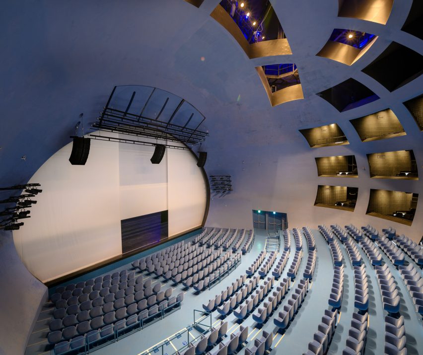 Interior of the Taipei Performing Arts Center by OMA in Taiwan