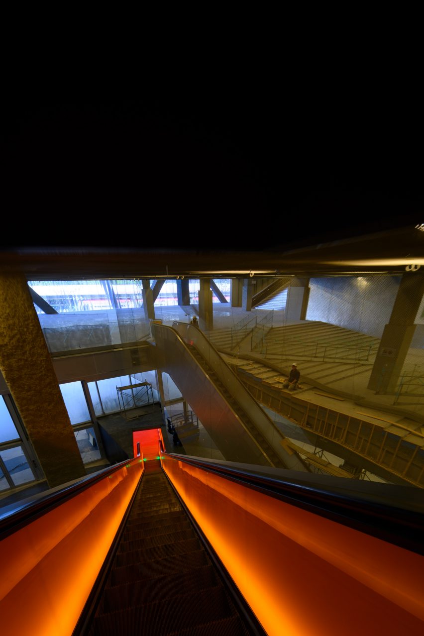 Interior of the Taipei Performing Arts Center by OMA in Taiwan