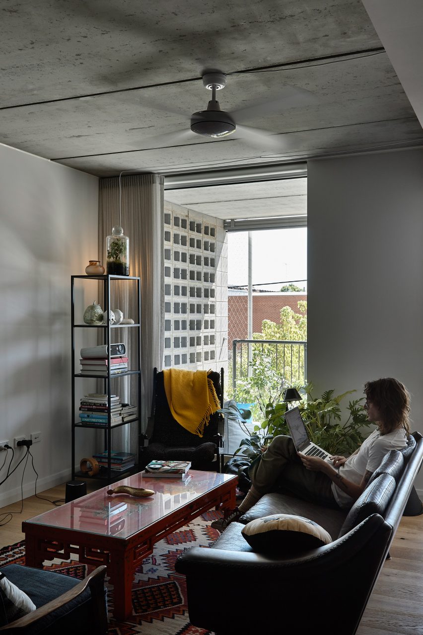 Living space in Terrace House by Austin Maynard Architects