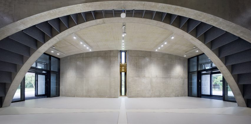 Interior of the First Light Pavilion by Hassell at Jodrell Bank Observatory