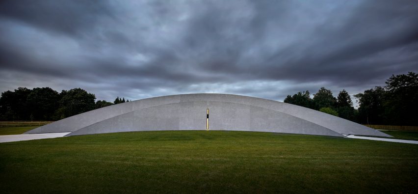 Exterior of the First Light Pavilion by Hassell at Jodrell Bank Observatory
