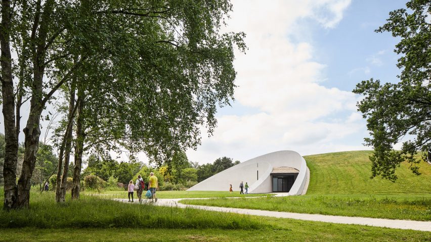 First Light Pavilion entrance by Hassell at Jodrell Bank Observatory