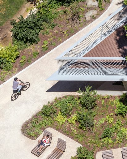 Aerial view of Elephant Park green space