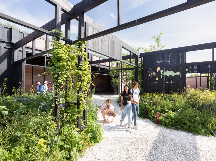 Inside The Voice of Urban Nature pavilion at Floriade 2022 by Overtreders W