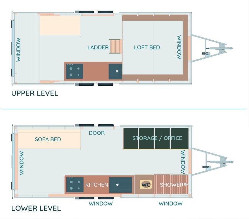 Tigín Tiny Home floor plans