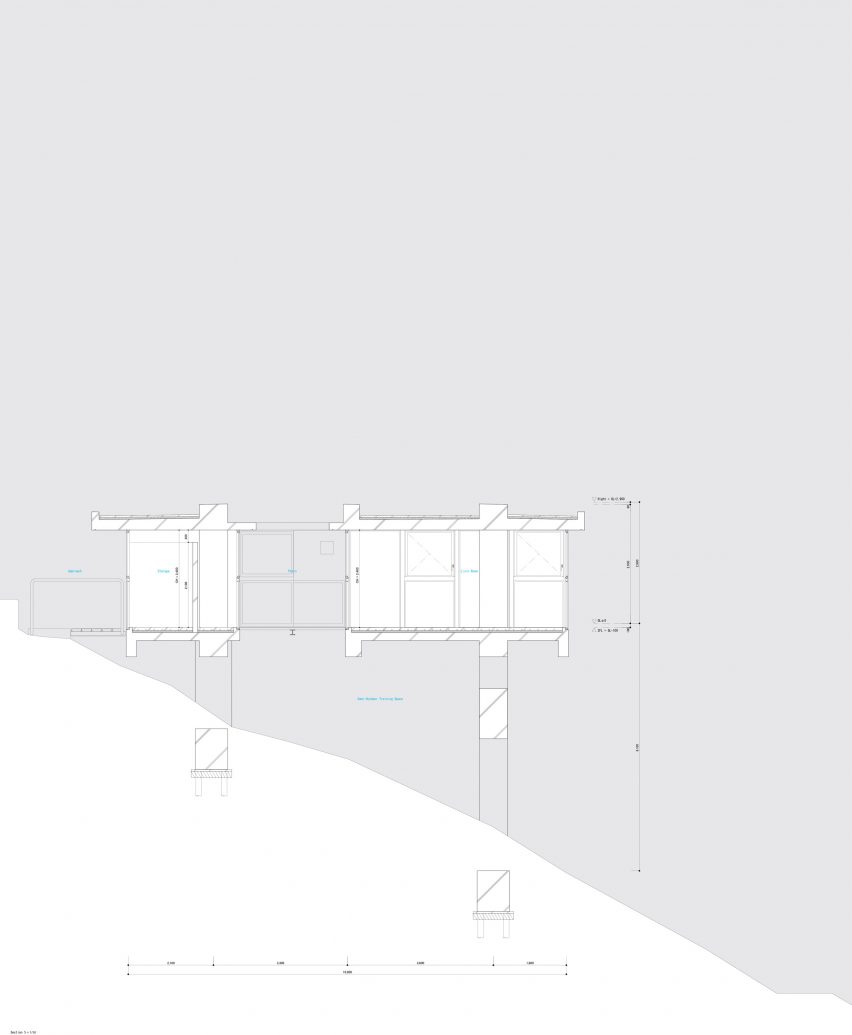Section of Torus House by Noriaki Hanaoka Architecture