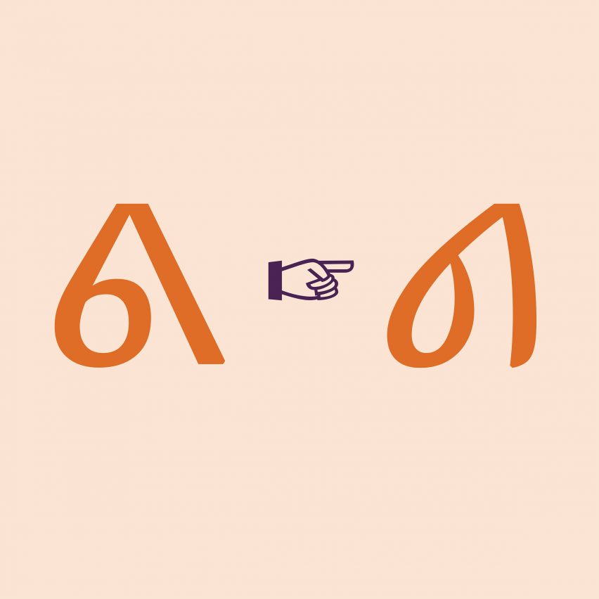 Lava syllabics typeface in regular and secondary cursive style