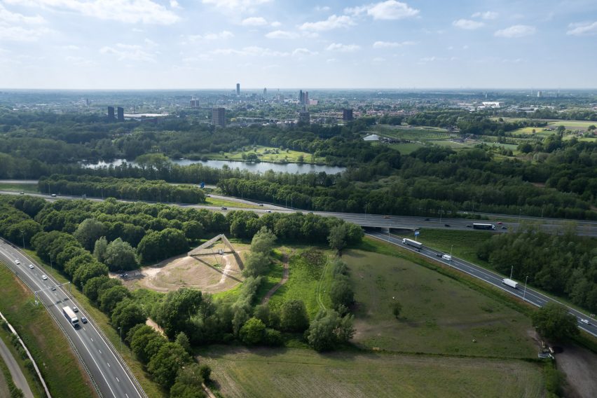 Aerial view of De Niewe Herdgang viewpoint in Tilburg