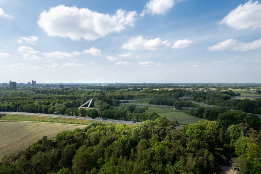 Aerial view of De Niewe Herdgang viewpoint in Tilburg