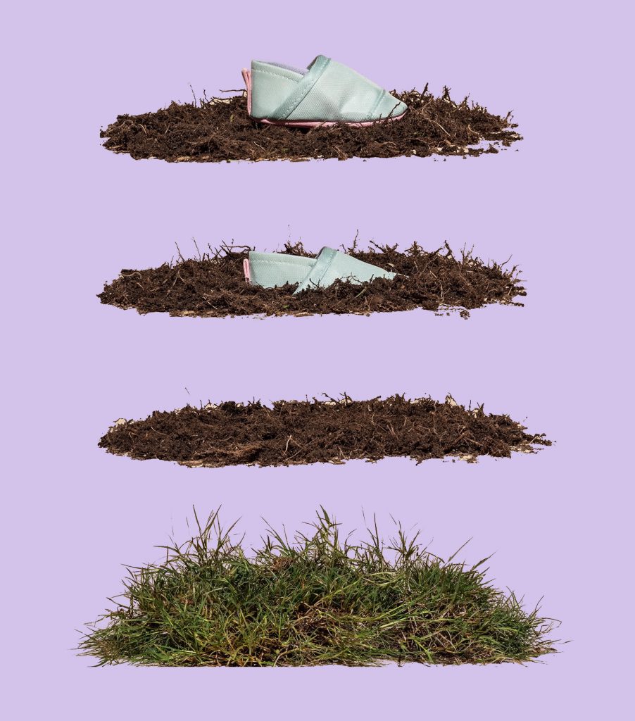 Woolybubs shoes on patches of grass