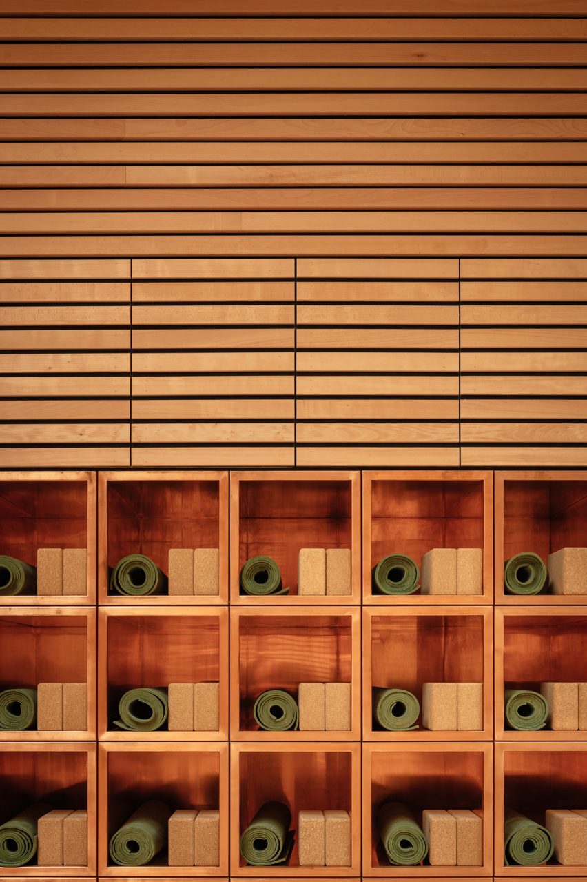 Interior of Invisible Studio's yoga studio at The Newt in Somerset