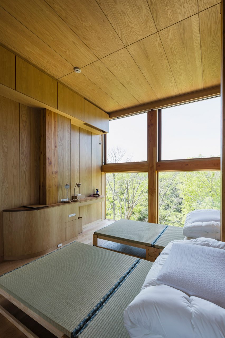 Interior of Zenbo Seinei on Awaji Island by Shigeru Ban
