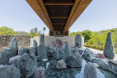 Rock pool at Japanese meditation retreat