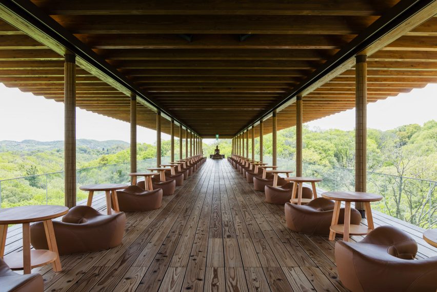 Interior of Zenbo Seinei on Awaji Island by Shigeru Ban