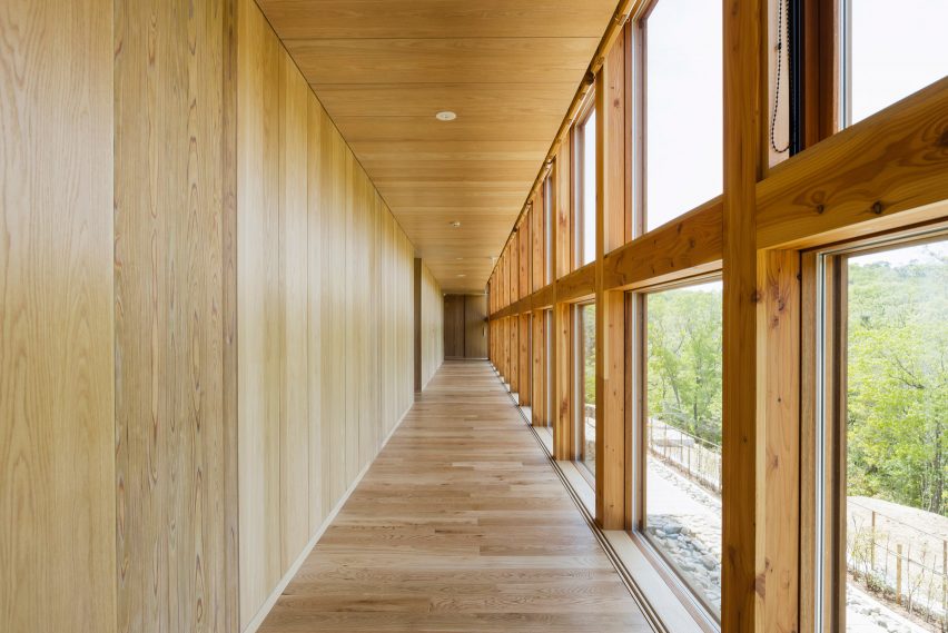 Interior of Zenbo Seinei on Awaji Island by Shigeru Ban