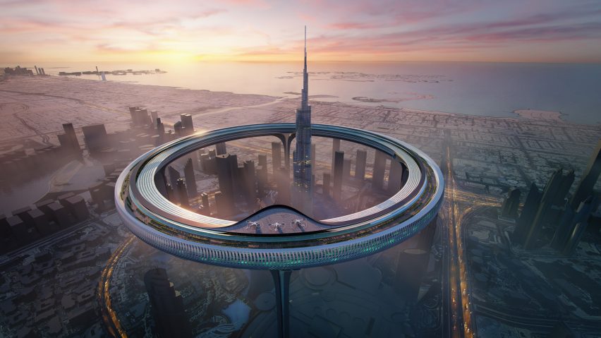 A rendering of skyscrapers and Downtown Circle