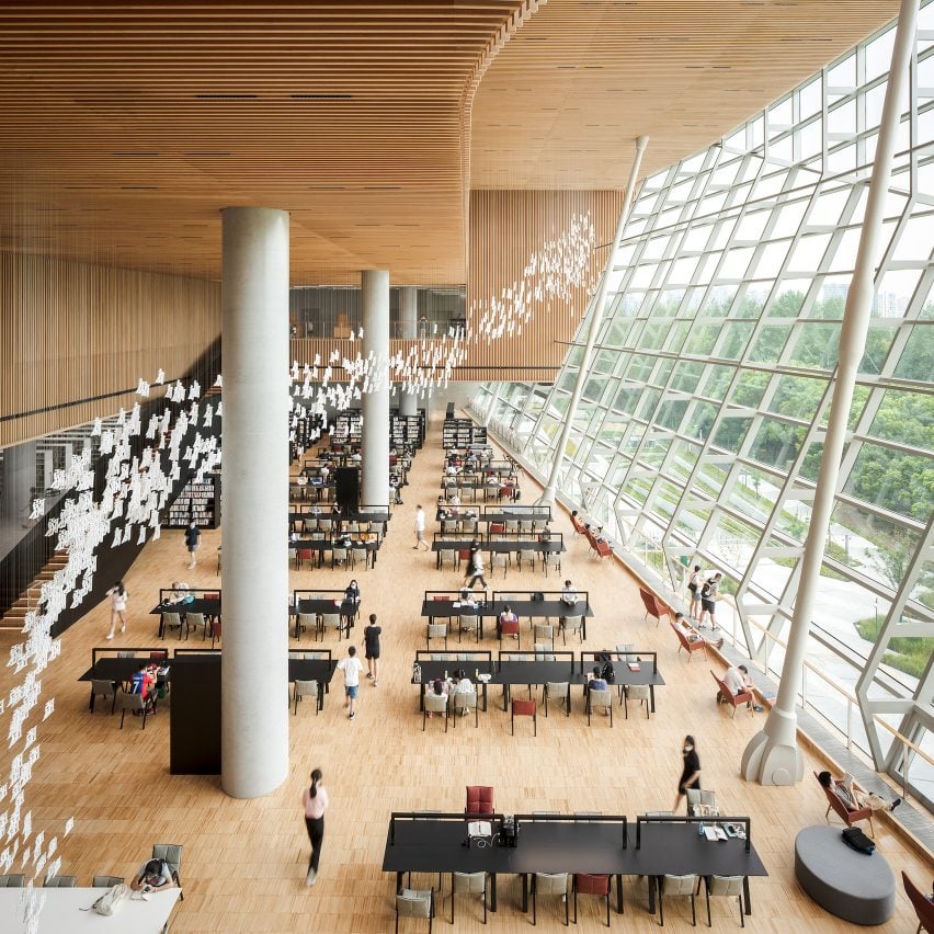 Bird installation at Shanghai Library East