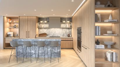 An elm-coloured kitchen