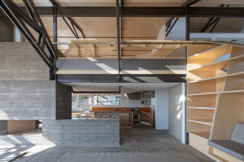 A birch plywood home interior