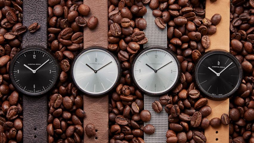A row of Coffee Watches on coffee beans