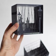 paper sculpture of streetlights