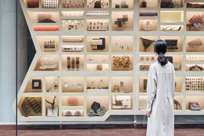 A photograph of someone looking at the Ginza Ecological Map