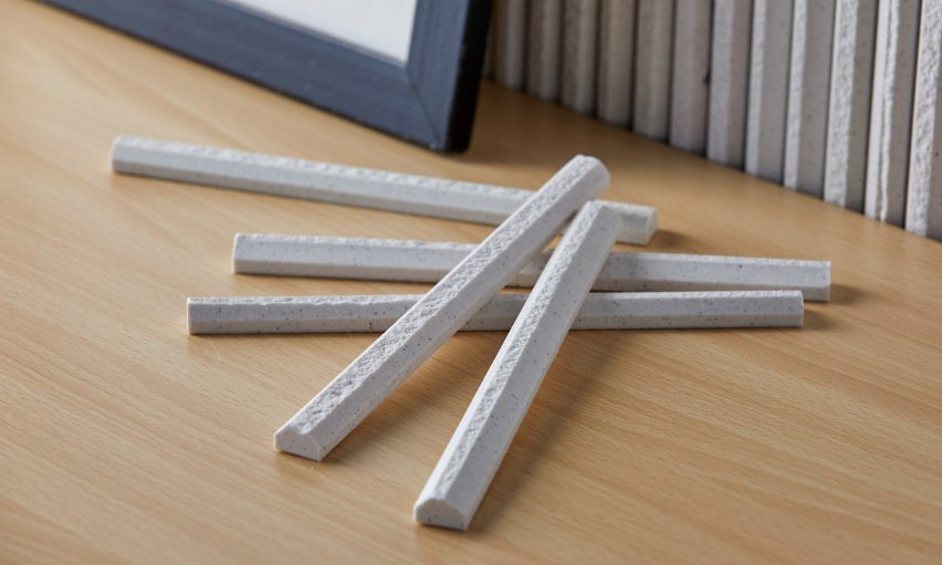 White INAX tiles on a desk