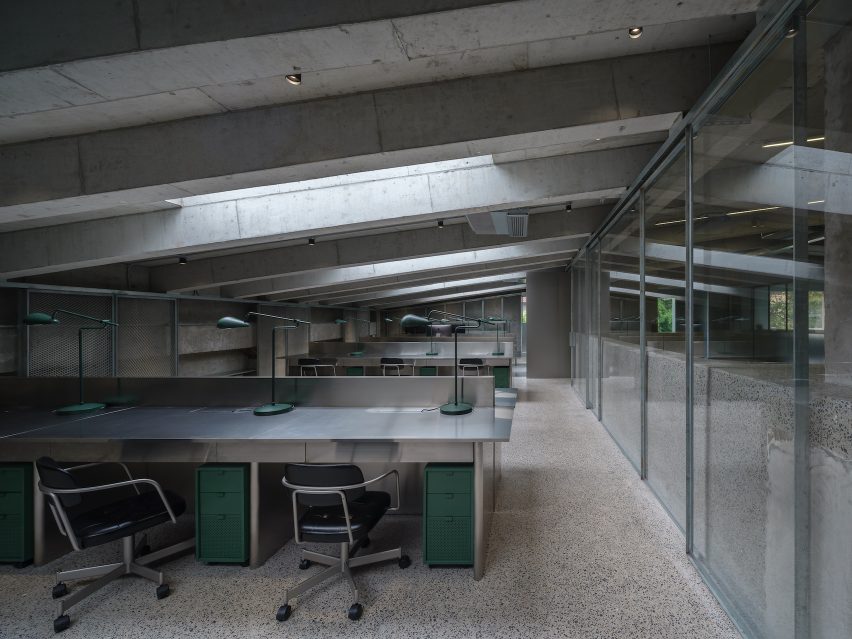 Work station area at Red Plus studio by Neri&Hu