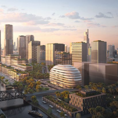 OMA dome-like building in Chicago