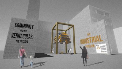 Visualisation showing outdoor pavilion
