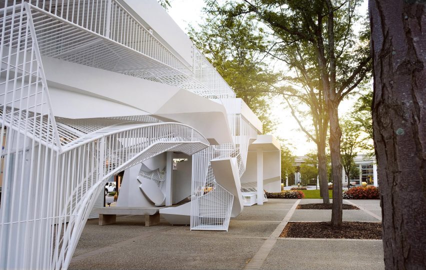 Image of a white metal installation