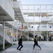 People are pictured exercising at the public park
