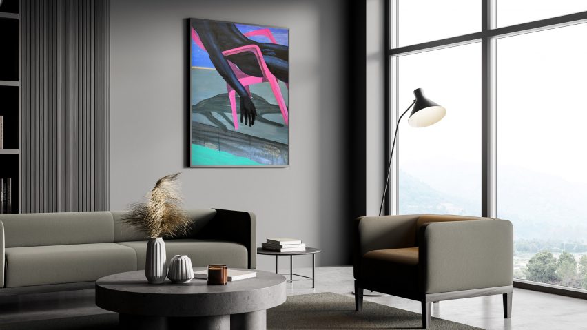 A living room with a grey colour scheme